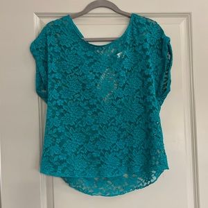 Aerie Turquoise Lace Top